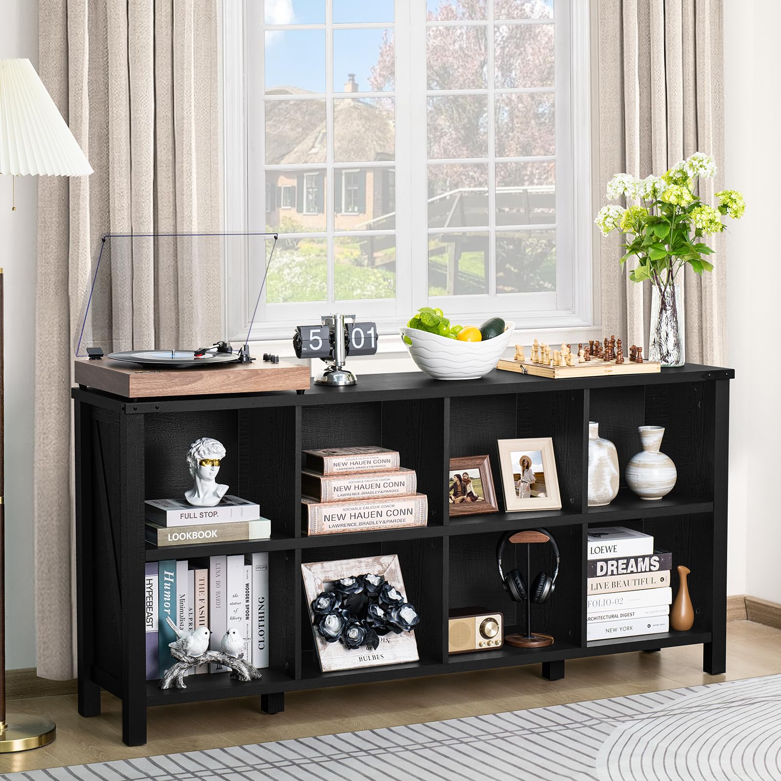 Amazon.com: Joaxswe 8 Cube Book Shelf, Farmhouse Wood Long Storage